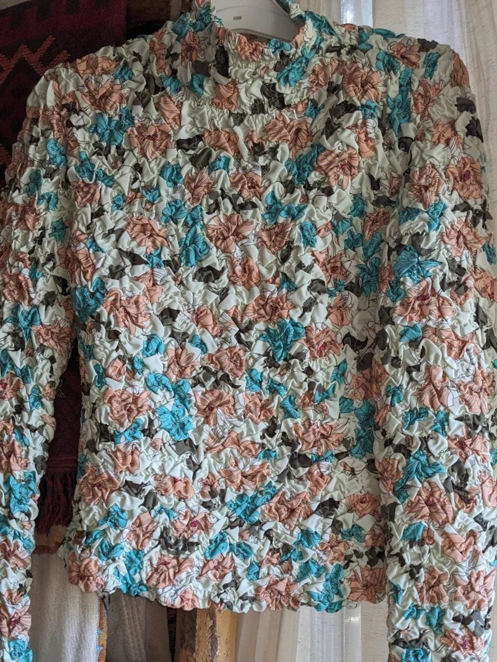 Anthropologie Dolan Pebble Smocked Top Size S NWT